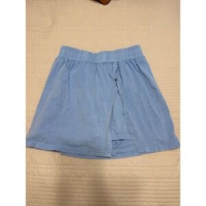 Unbranded Skort Women Small Blue Y2K Wrap Front Elastic Waist Cotton Jersey